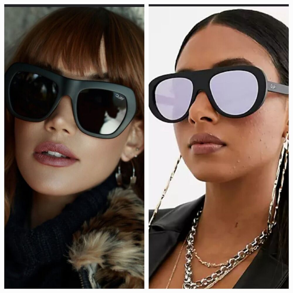 2 Pair QUAY Australia "Bold Move" & "Common Love" Sunglasses in Black Smoke